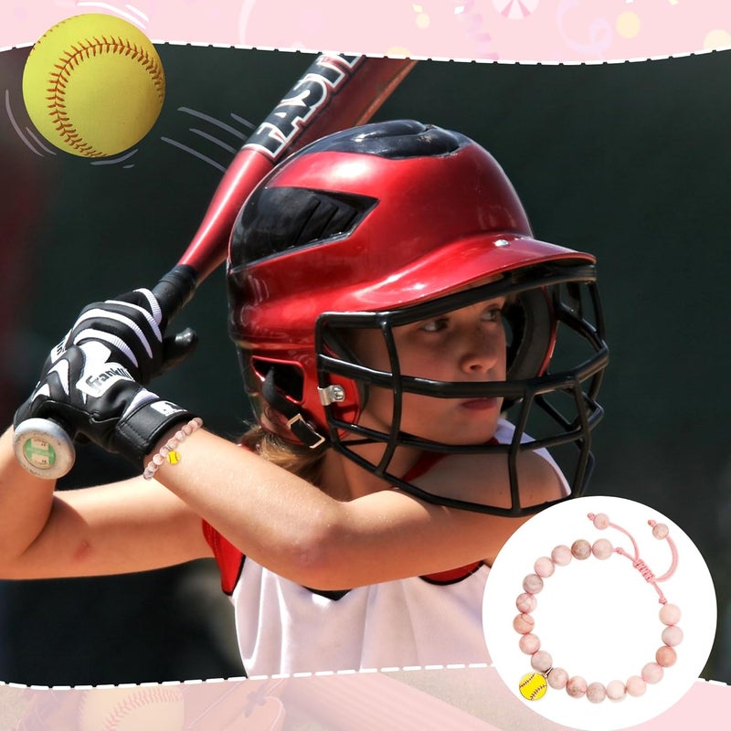 Sereney Soccer Volleyball Pickleball Softball Gifts for Girls, Adjustable Pink Beaded Bracelet as Owl Horse Flamingo Gifts for Women Daughter Niece Sister - Image 3